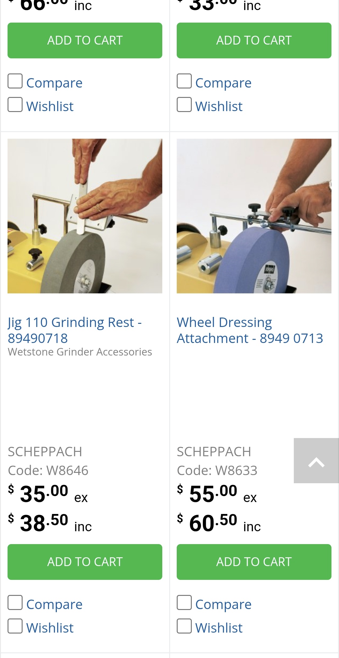 Attachments for slow speed grinder
