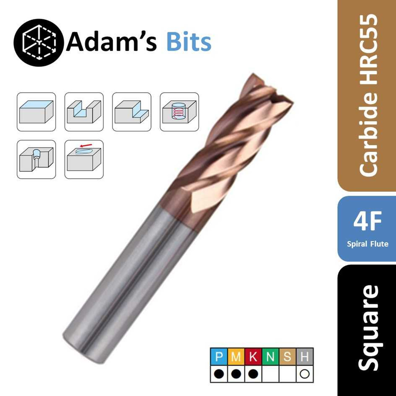 Carbide end mills for milling machine