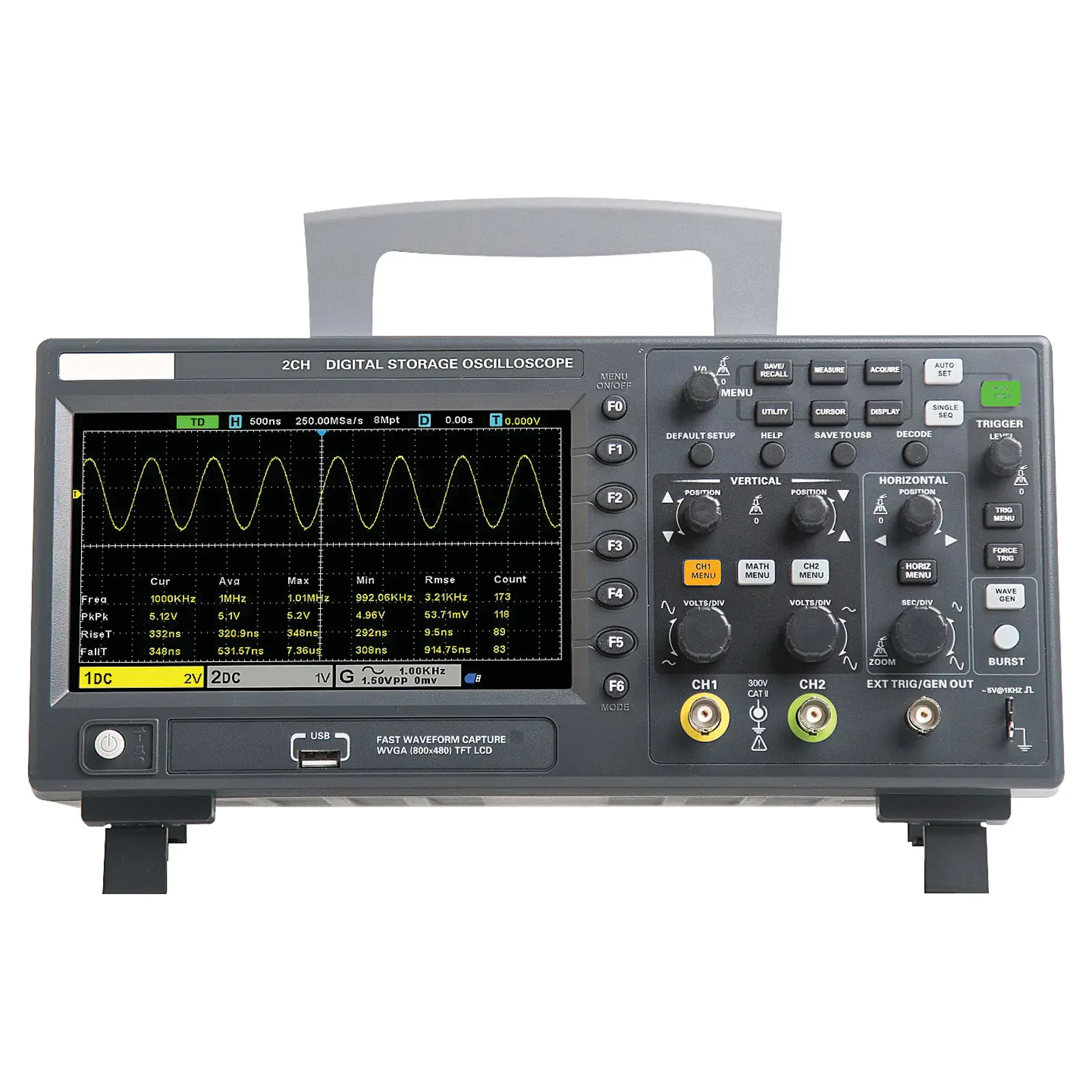 100MHz Oscilloscope & Waveform Generator